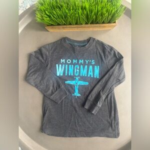 Carter's Charcoal Long Sleeve Tee with Airplane Graphic Size 5T